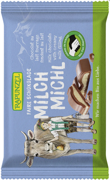 BIO mléčná čokoláda s náplní Milch Michl 100g Rapunzel